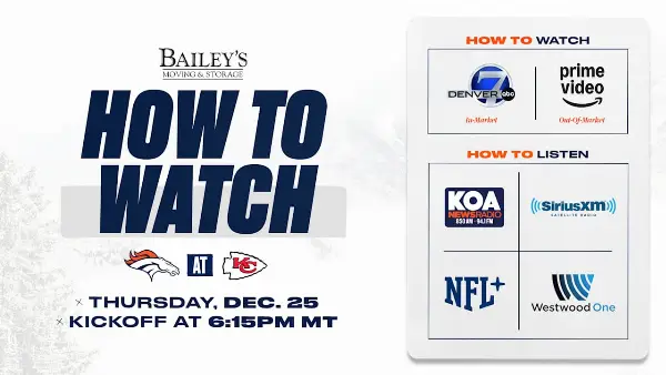 Broncos to Face Chiefs on Christmas Day in Week 17 Matchup