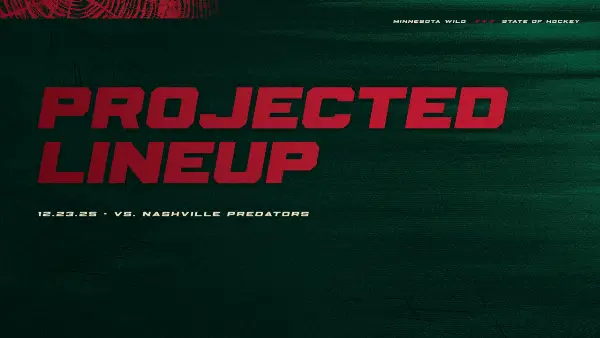 Minnesota Wild Projected Lineup Against Nashville Predators